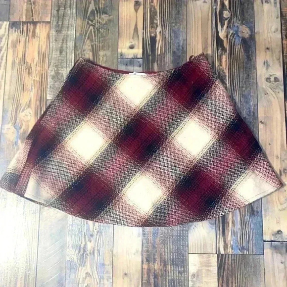 She + Sky Flannel Plaid Mini Skirt size large - Picture 1 of 4
